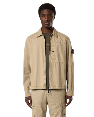 Stone Island 1200032 Zipped Cotton Jacket Beige