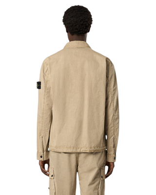 Stone Island 1200032 Zipped Cotton Jacket Beige