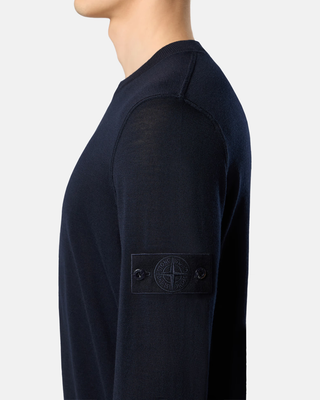Stone Island 5100066 Light RWS Wool Ghost Sweater Navy Blue