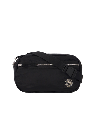 Stone Island 9200016 COATED NYLON METAL IN ECONYL® Belt Bag Black