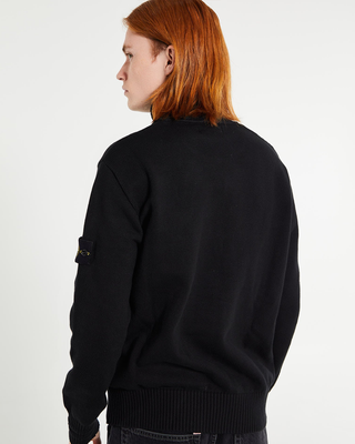 Stone Island 505A2 Logo Badge Turtleneck Sweater Black