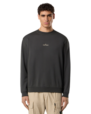 Stone Island 6100018 COTTON FLEECE Crewneck Sweatshirt 'Industrial Four' Print Lead Grey