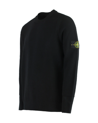 Stone Island 534A4 STRETCH RWS WOOL Sweater Black