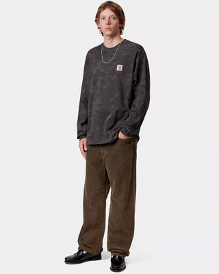 Carhartt WIP L/S Camo Combi T-Shirt Green / Graphite