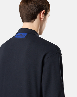 Stone Island 2200002 50/2 ORGANIC COTTON PIQUE Short-sleeve Polo Shirt Navy Blue