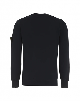 Stone Island 8015540 Cotton Crew-Neck Sweater Blue