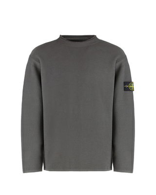 Stone Island 5100063 COTTON NYLON Mock Neck Jumper Lead Grey