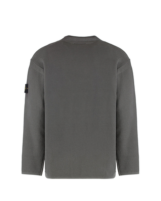 Stone Island 5100063 COTTON NYLON Mock Neck Jumper Lead Grey