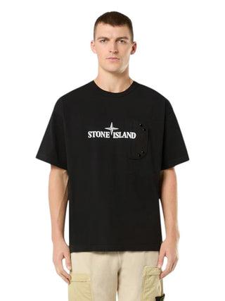 Stone Island 21079 24/2 Cotton Jersey Print T-Shirt Black