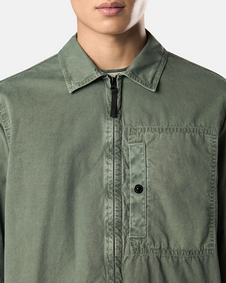 Stone Island 1200032 Zipped Cotton Jacket Musk Green