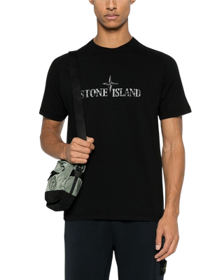 Stone Island 2100020 Organic Cotton 'Institutional Two' Print T-shirt Black