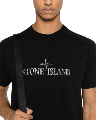 Stone Island 2100020 Organic Cotton 'Institutional Two' Print T-shirt Black