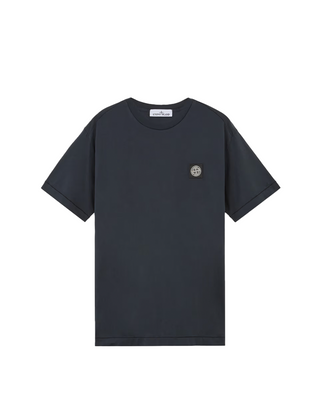 Stone Island 2100039 60/2 COTTON JERSEY T-Shirt Compass Logo Patch Navy Blue