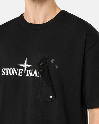 Stone Island 21079 24/2 Cotton Jersey Print T-Shirt Black