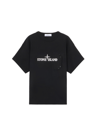 Stone Island 21079 24/2 Cotton Jersey Print T-Shirt Black