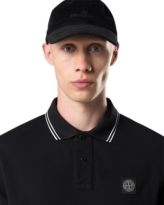 Stone Island 2200007 Organic Cotton Elastane Pique Polo T-Shirt Black
