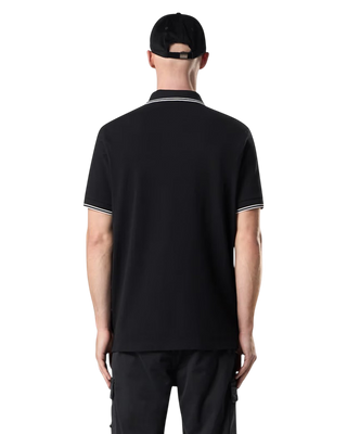 Stone Island 2200007 Organic Cotton Elastane Pique Polo T-Shirt Black