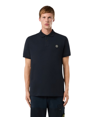 Stone Island 2SC17 Logo Polo T-Shirt Navy Blue