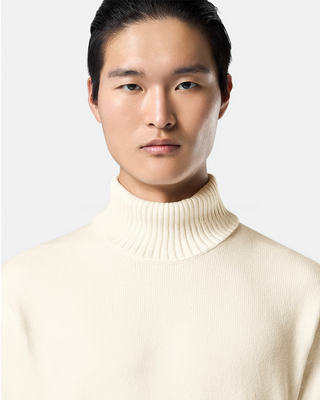 Stone Island 505A2 Logo Badge Turtleneck Sweater White