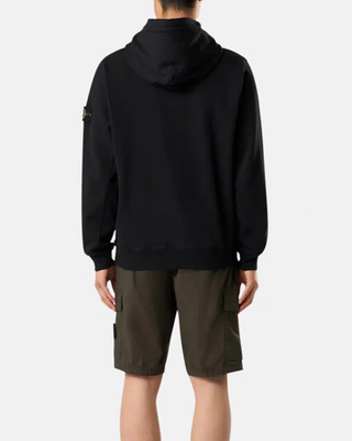 Stone Island 6100037 MALFILÉ FLEECE 'OLD' EFFECT Hoodie Black