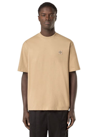 Stone Island 2100034 Organic Cotton Jersey Compass Patch T-Shirt Beige