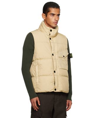 Stone Island G100003 CRINKLE REPS NY RECYCLED NYLON Down Vest Desert Beige