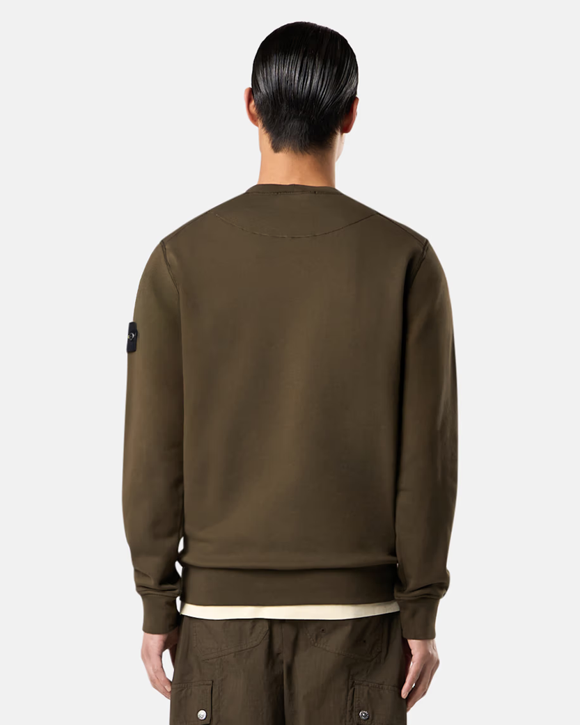 Stone Island 6100044 Organic Cotton Fleece Sweatshirt Military Green