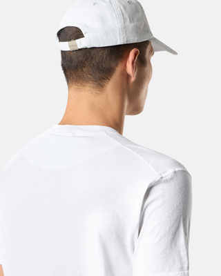 Stone Island 2100219 Organic Cotton Jersey 'FISSATO' EFFECT T-shirt Compass Patch White