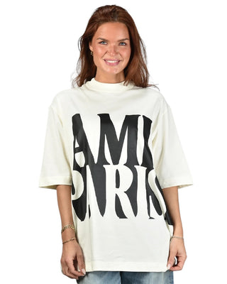 Ami Paris Cotton Print Oversize T-Shirt White