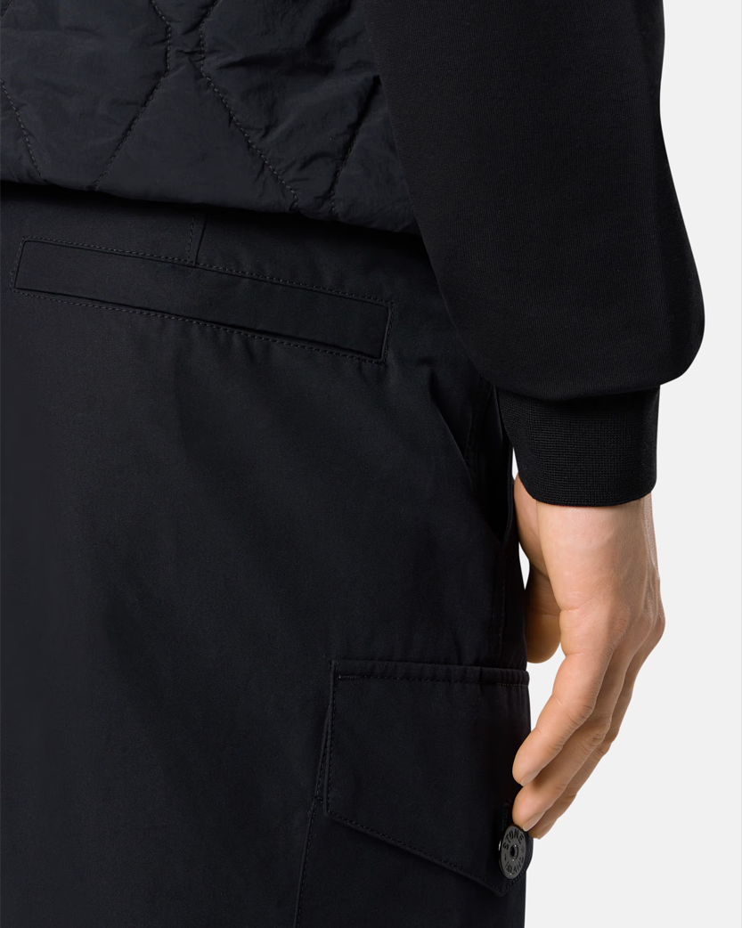 Stone Island 3100008 Weatherproof Cotton Canvas Ghost Cargo Pants Black