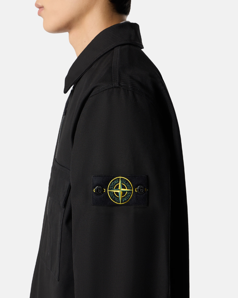 Stone Island 1200010 PANAMA COTTON Overshirt Black