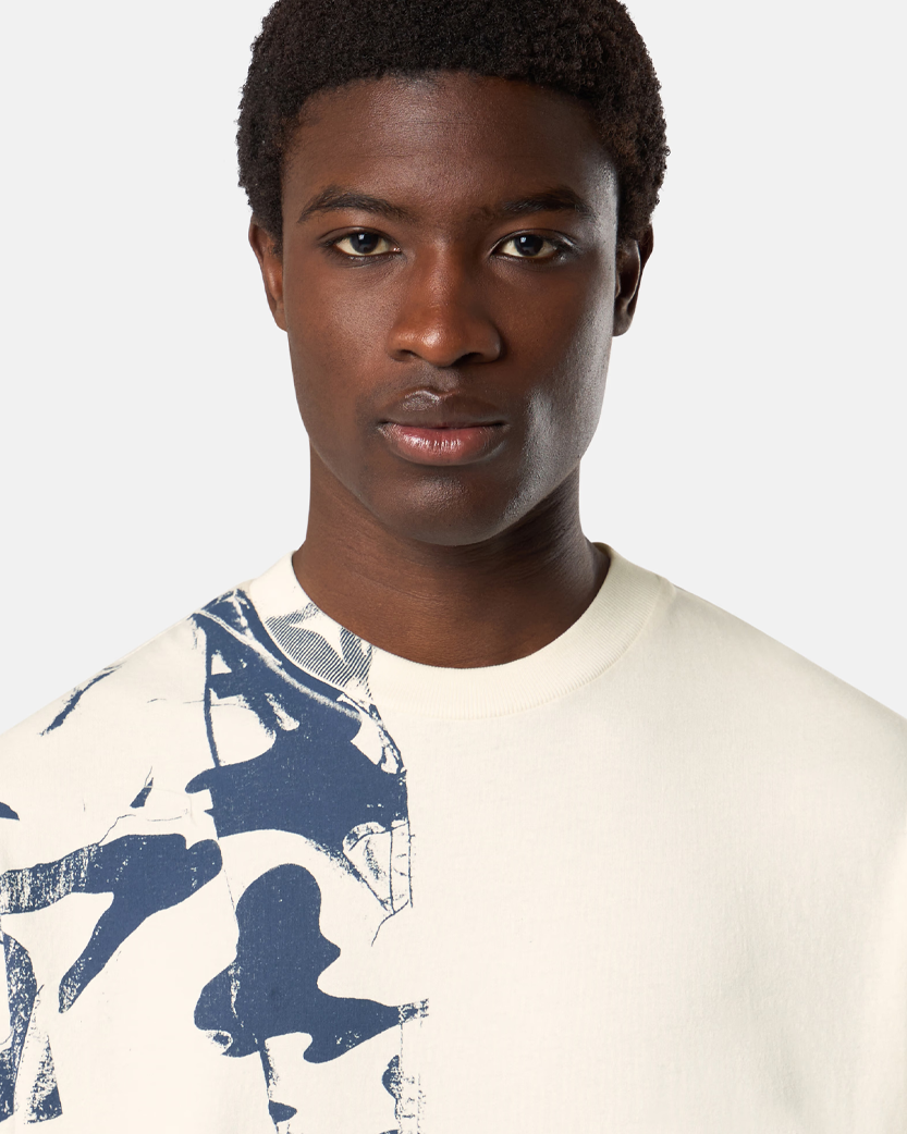 Stone Island 2100036 Combed Organic Cotton Jersey T-shirt 'Scan Camo' Print Ivory