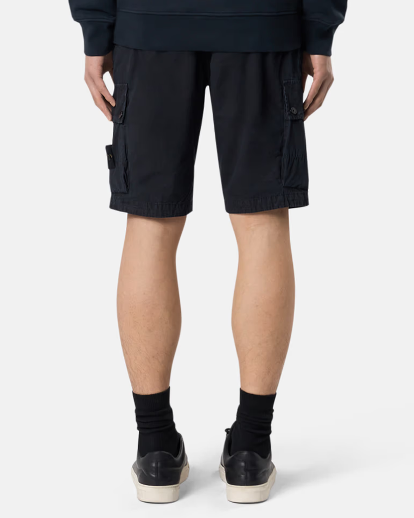 Stone Island L100011 SUPIMA Cotton Twill Stretch-TC Bermuda Shorts Blue