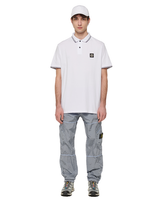 Stone Island 2SC18 Logo Polo Shirt White