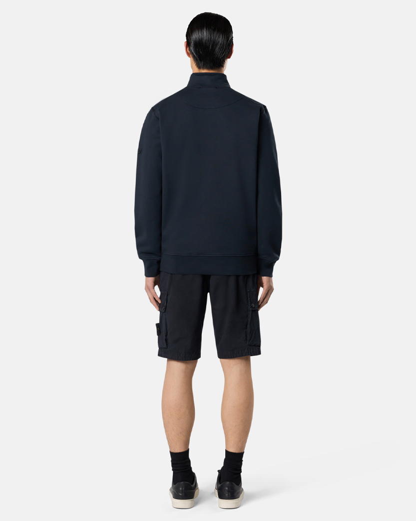 Stone Island L100011 Organic Cotton Canvas 'OLD' Effect Bermuda Shorts Navy Blue