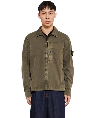 Stone Island 1200032 Zipped Cotton Jacket Military Green
