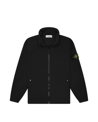 Stone Island 4100010 Light Soft Shell-R Hidden Hooded Jacket Black