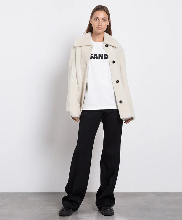 Jil Sander Logo Print Long Sleeve T-shirt White