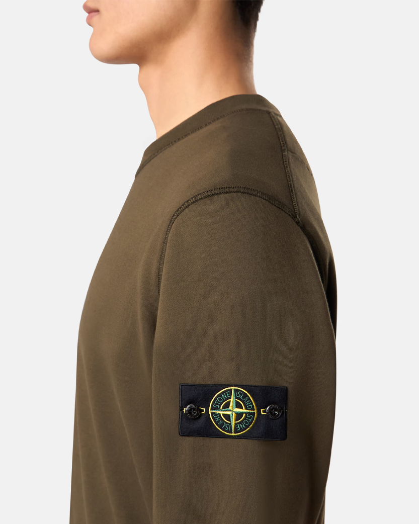 Stone Island 6100044 Organic Cotton Fleece Sweatshirt Military Green