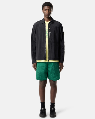 Stone Island 1200038 NYLON METAL IN ECONYL® Zip Overshirt Black