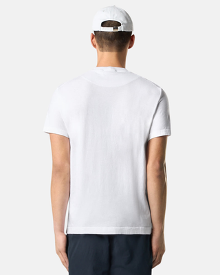 Stone Island 2100219 Organic Cotton Jersey 'FISSATO' EFFECT T-shirt Compass Patch White