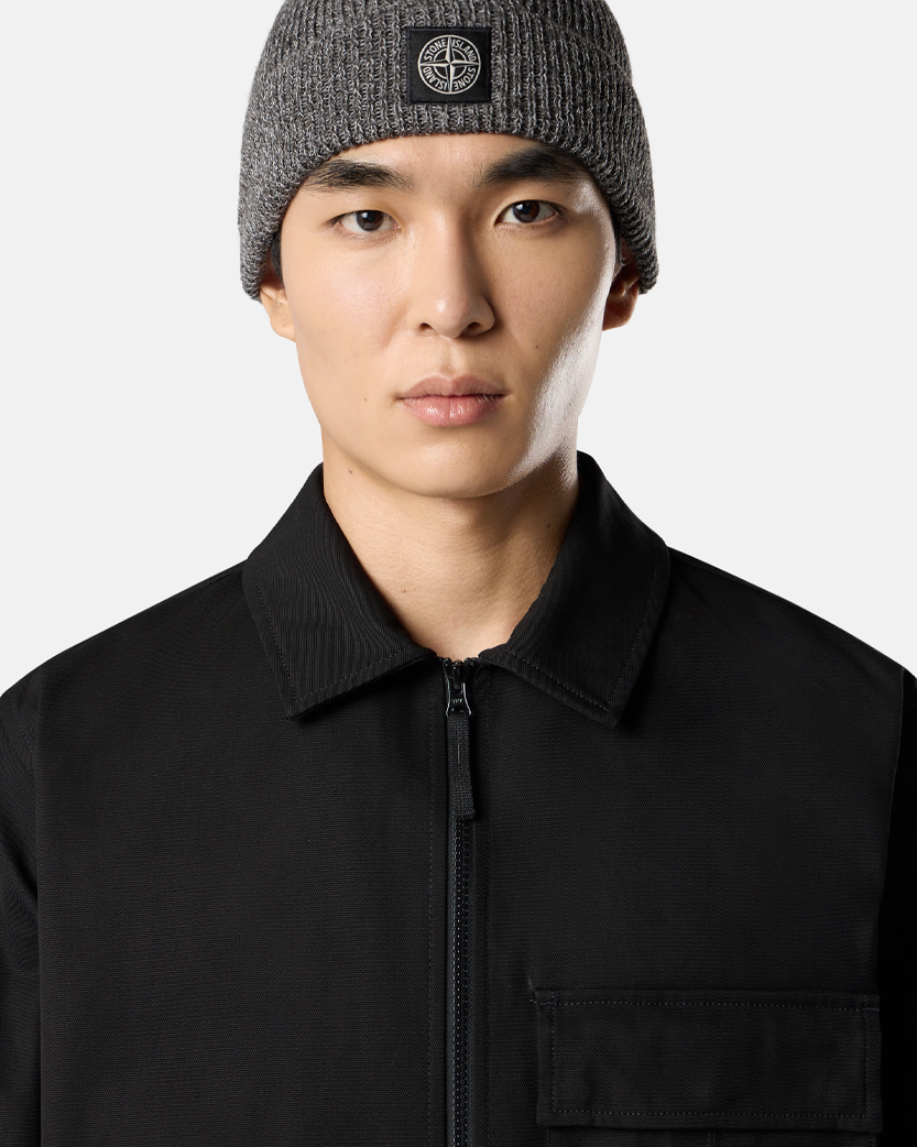 Stone Island 1200010 PANAMA COTTON Overshirt Black