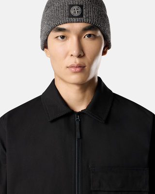 Stone Island 1200010 PANAMA COTTON Overshirt Black