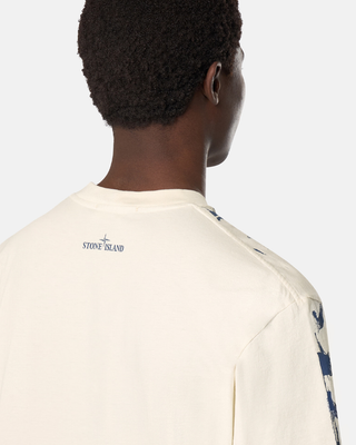 Stone Island 2100036 Combed Organic Cotton Jersey T-shirt 'Scan Camo' Print Ivory