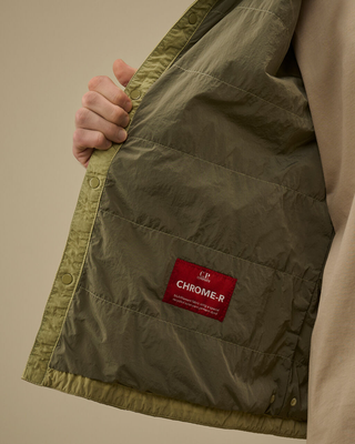 C.P. Company Chrome-R Padded Lens Overshirt Moss Grey Green 20CMOS056A005904G