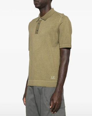 C.P. Company Cotton Crepe Double Dyed Polo Dried Herb Green 20CMKN204A110646S