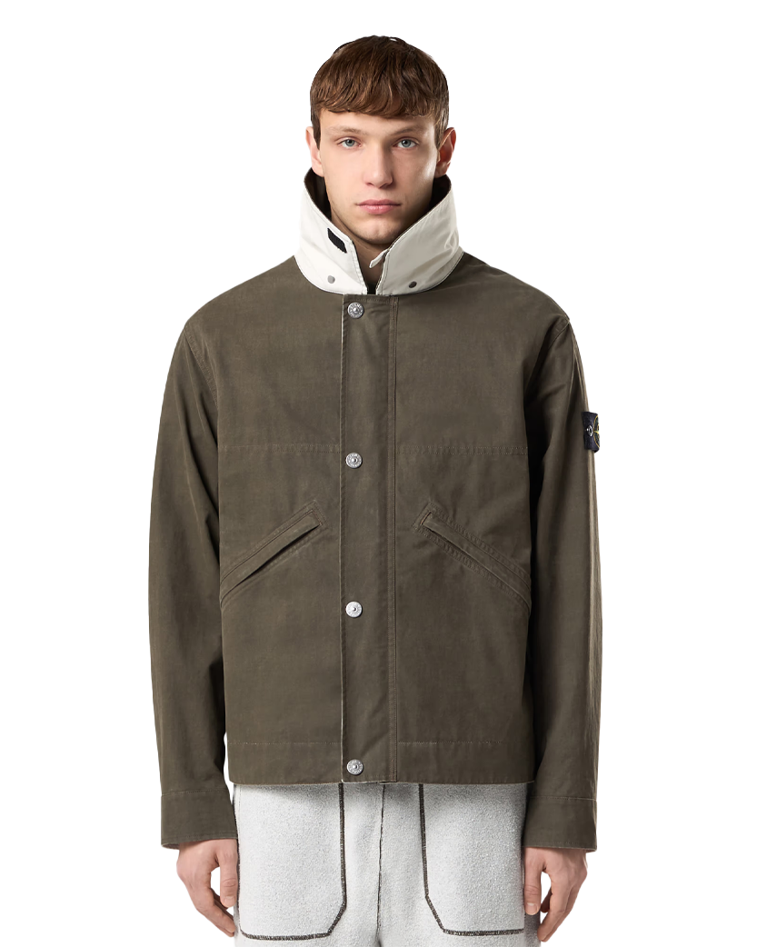 Stone Island 4100080 TELA RESINATA Jacket Military Green