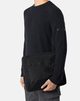 Stone Island 9200008 NYLON METAL IN ECONYL® Padded Laptop Case Black