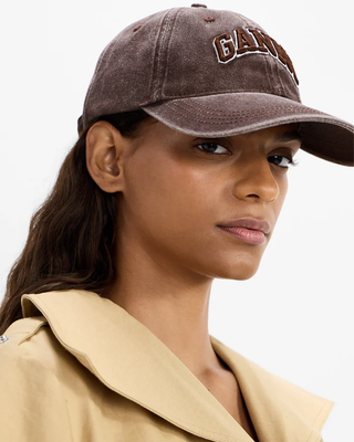 Ganni Washed Canvas Cap Chocolate Plum