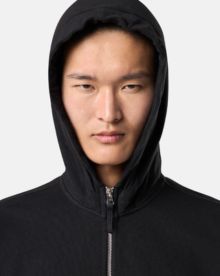 Stone Island 6100021 MALFILE FLEECE 'OLD' EFFECT Full Zip Hoodie Black